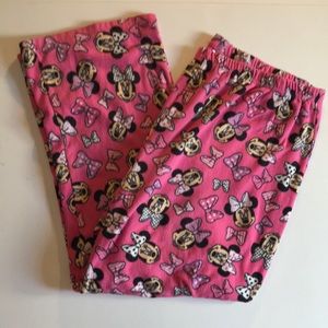 XL(15/17) DISNEY Women’s Plus Minnie Mouse Pink Fleece Sleep Lounge PJS